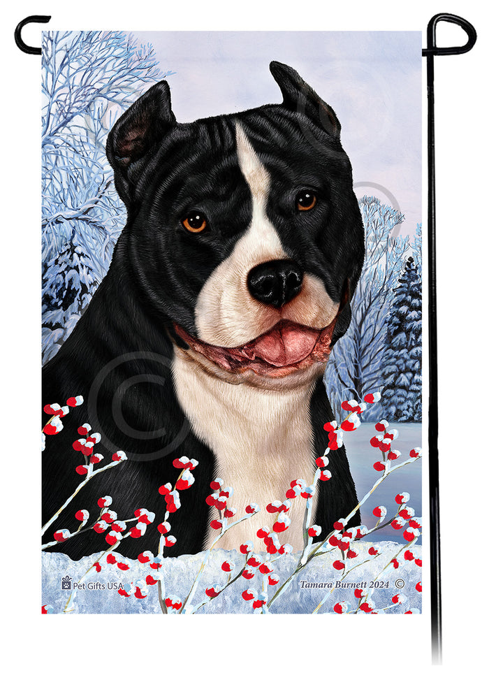 Pit Bull Winterberries Garden Flags