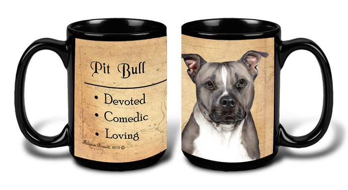 Pit Bull Blue/White Uncropped - My Faithful Friends Mug 15 oz