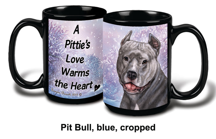 Pit Bull Crop Blue Winter Mug 15 oz