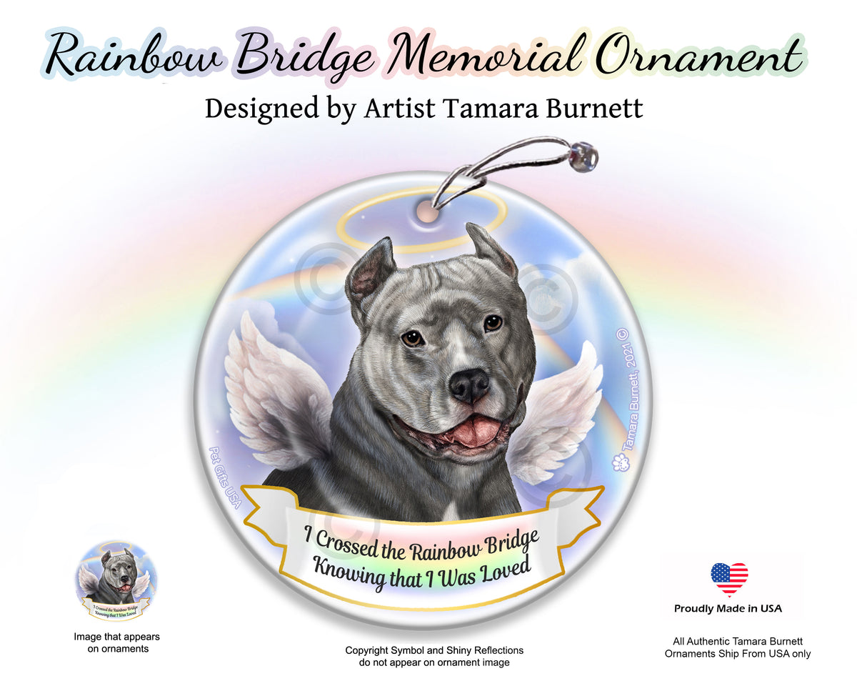 Pit Bull Cropped Blue Ornament