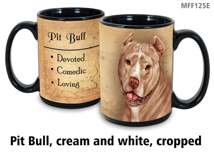 Pit Bull Crop Cream and White - My Faithful Friends Mug 15 oz