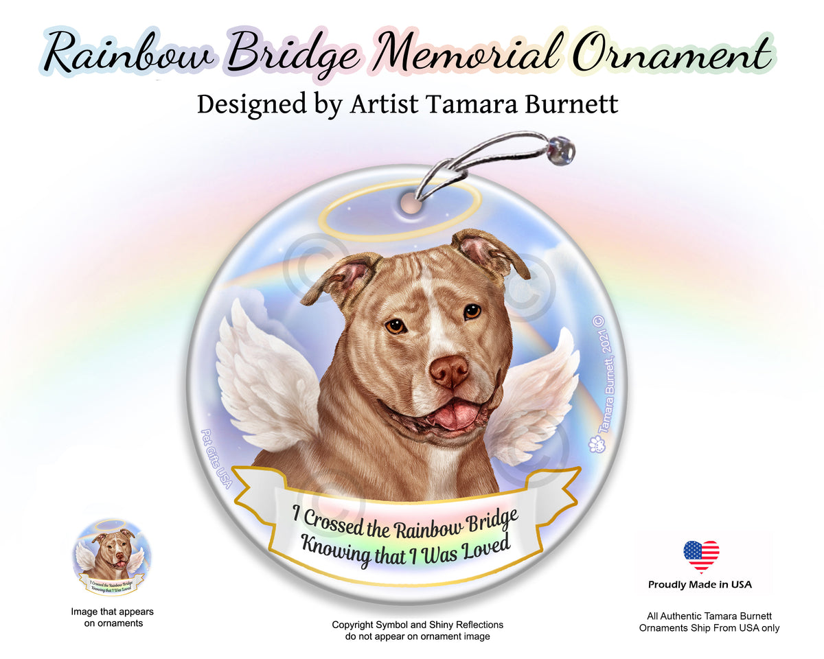 Pit Bull Uncropped Cream and White Ornament