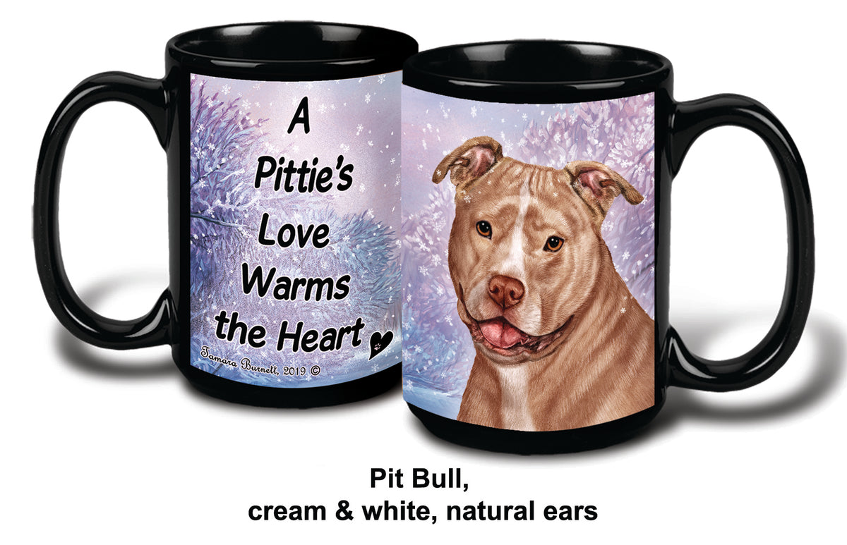 Pit Bull Uncrop Cream/White Winter Mug 15 oz