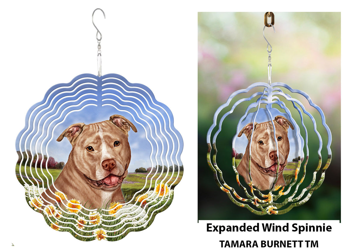 Pit Bull Cream and White Uncropped Wind Spinner