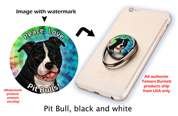 Pit Bull Black and White Uncropped Phone Stand