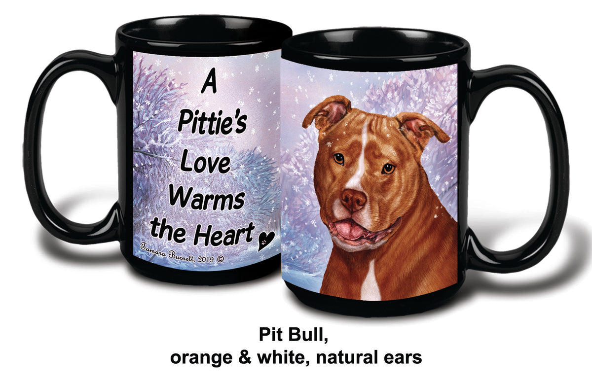 Pit Bull Uncrop Orange/White Winter Mug 15 oz