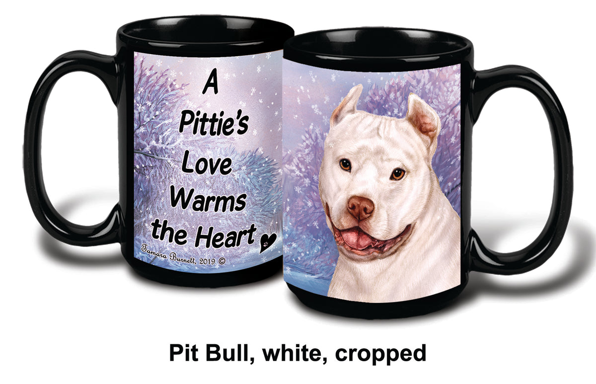 Pit Bull Crop White Winter Mug 15 oz