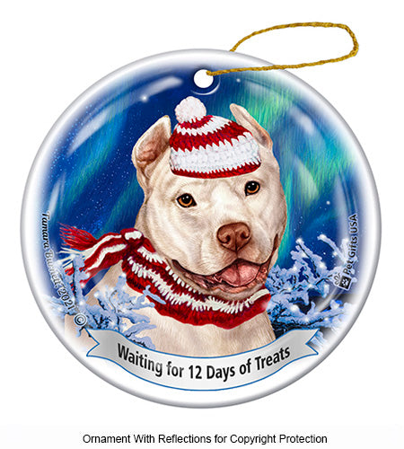 Pit Bull Cropped White Ornament