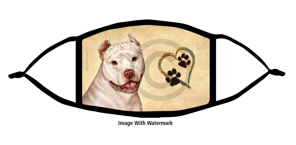 Pit Bull (Cropped, White) Face Mask