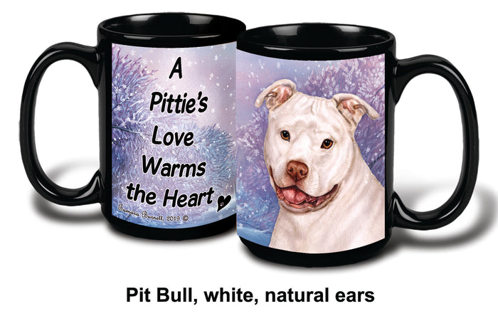 Pit Bull Uncrop Brn/Wht Winter Mug 15 oz