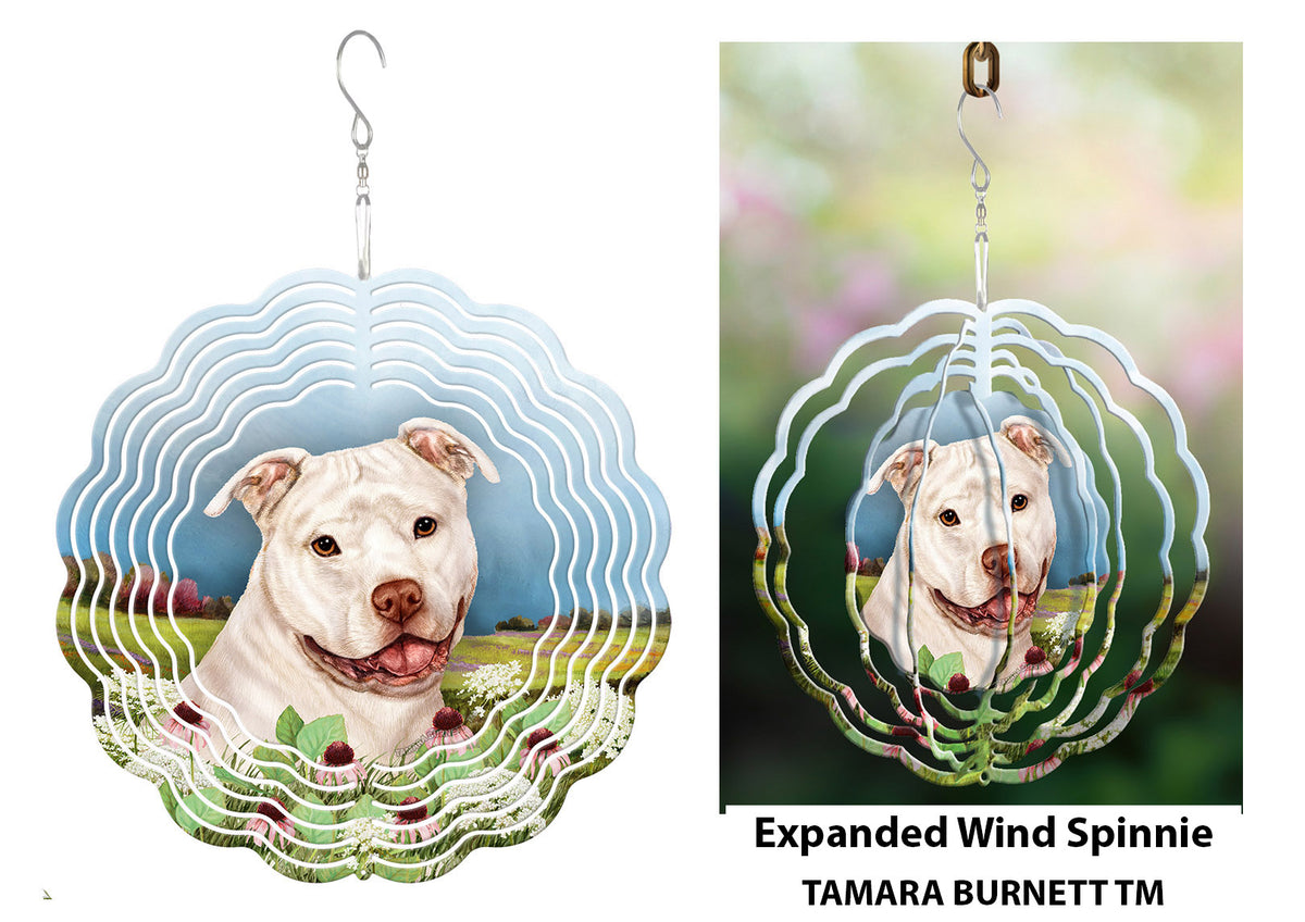 Pit Bull White Uncropped Wind Spinner