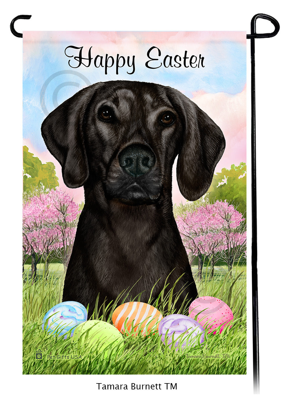 Plott Hound Happy Easter Garden Flags