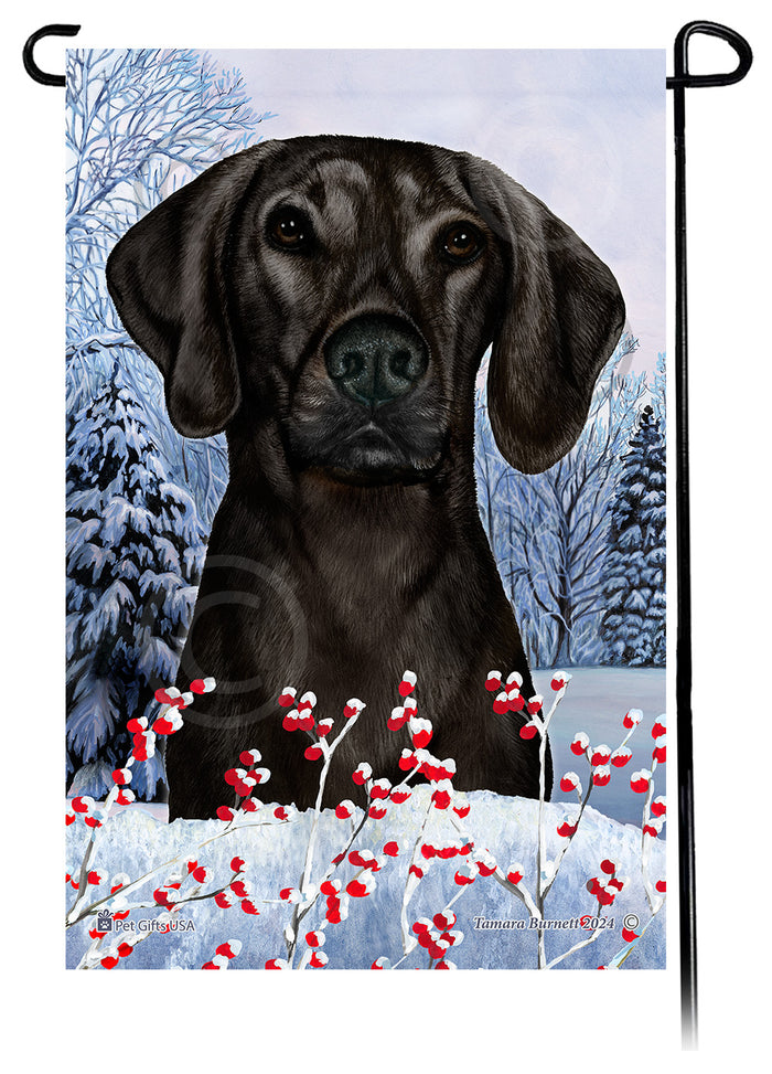 Plott Hound Winterberries Garden Flags