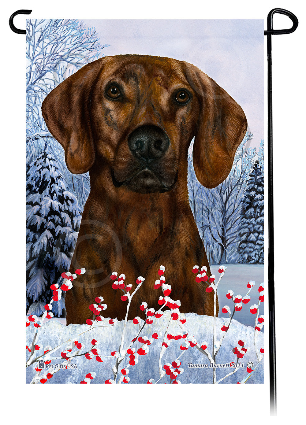 Plott Hound Winterberries - Garden Flag