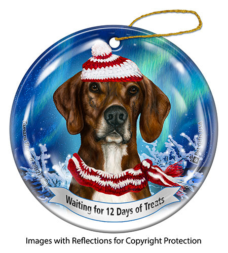 Plott Hound Brindle and White Ornament