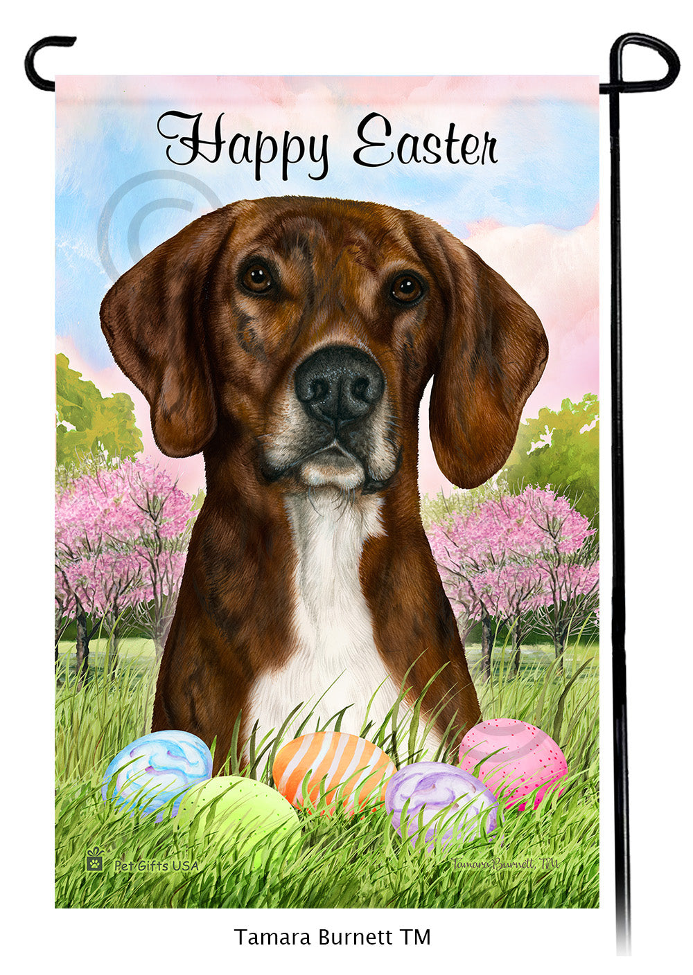 Plott Hound Happy Easter - Garden Flag