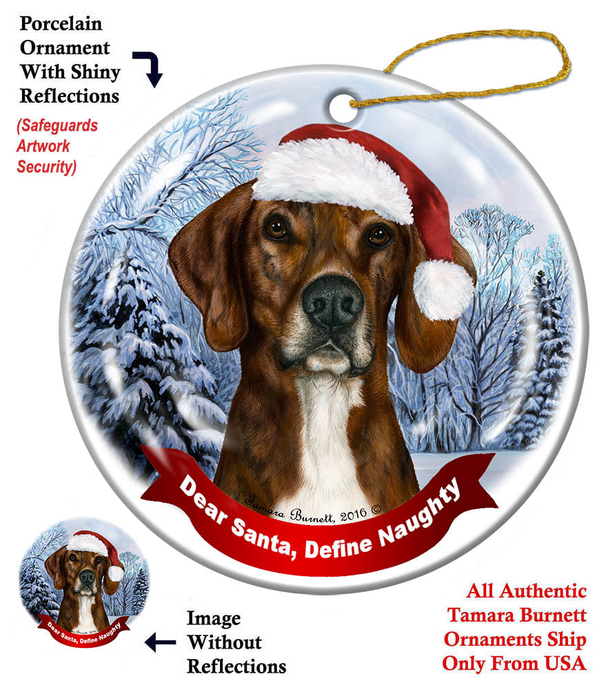 Plott Hound Brindle and White Ornament