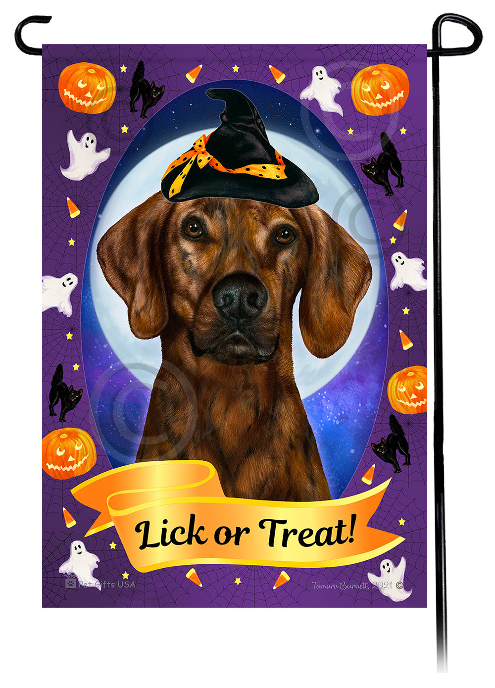 Plott Hound Halloween Howls - Garden Flag