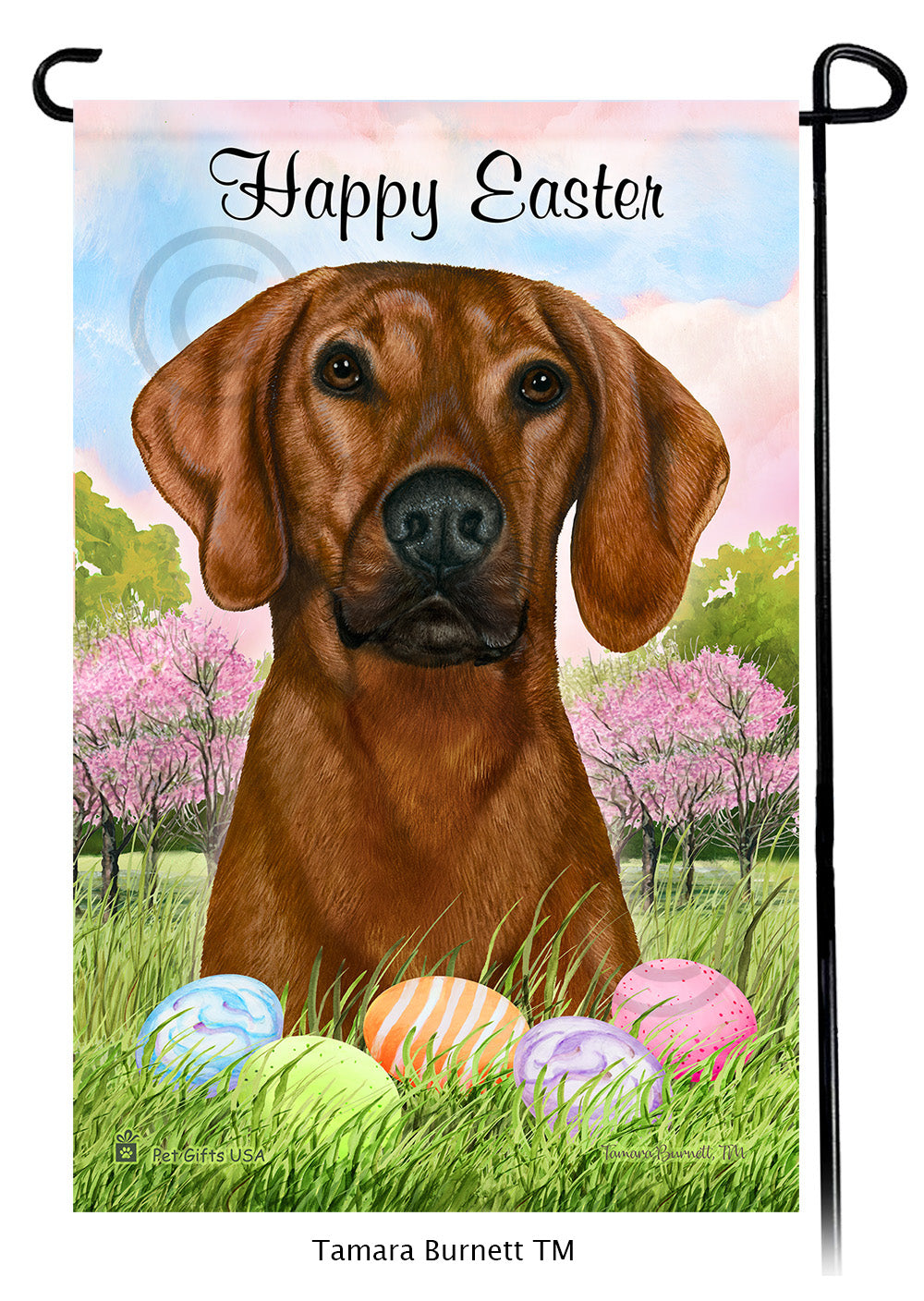 Plott Hound Happy Easter - Garden Flag