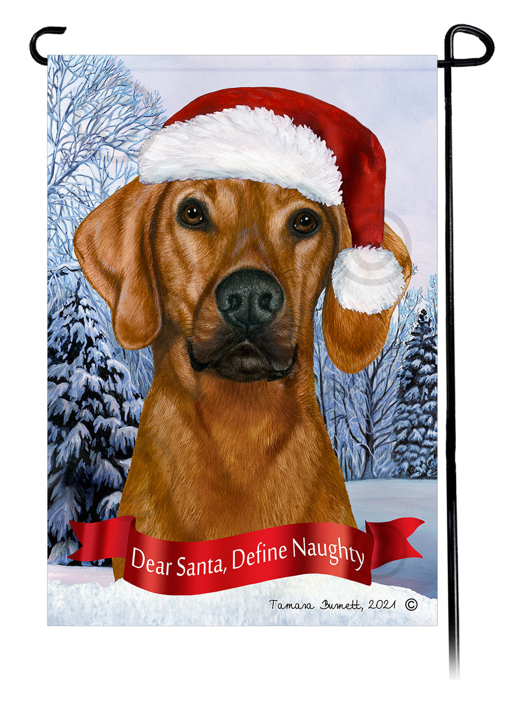 Plott Hound Dear Santa, Define Naughty - Garden Flag