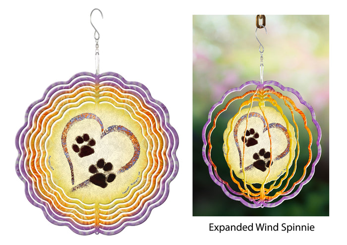 Purple Paw Marks On My Heart Wind Spinner