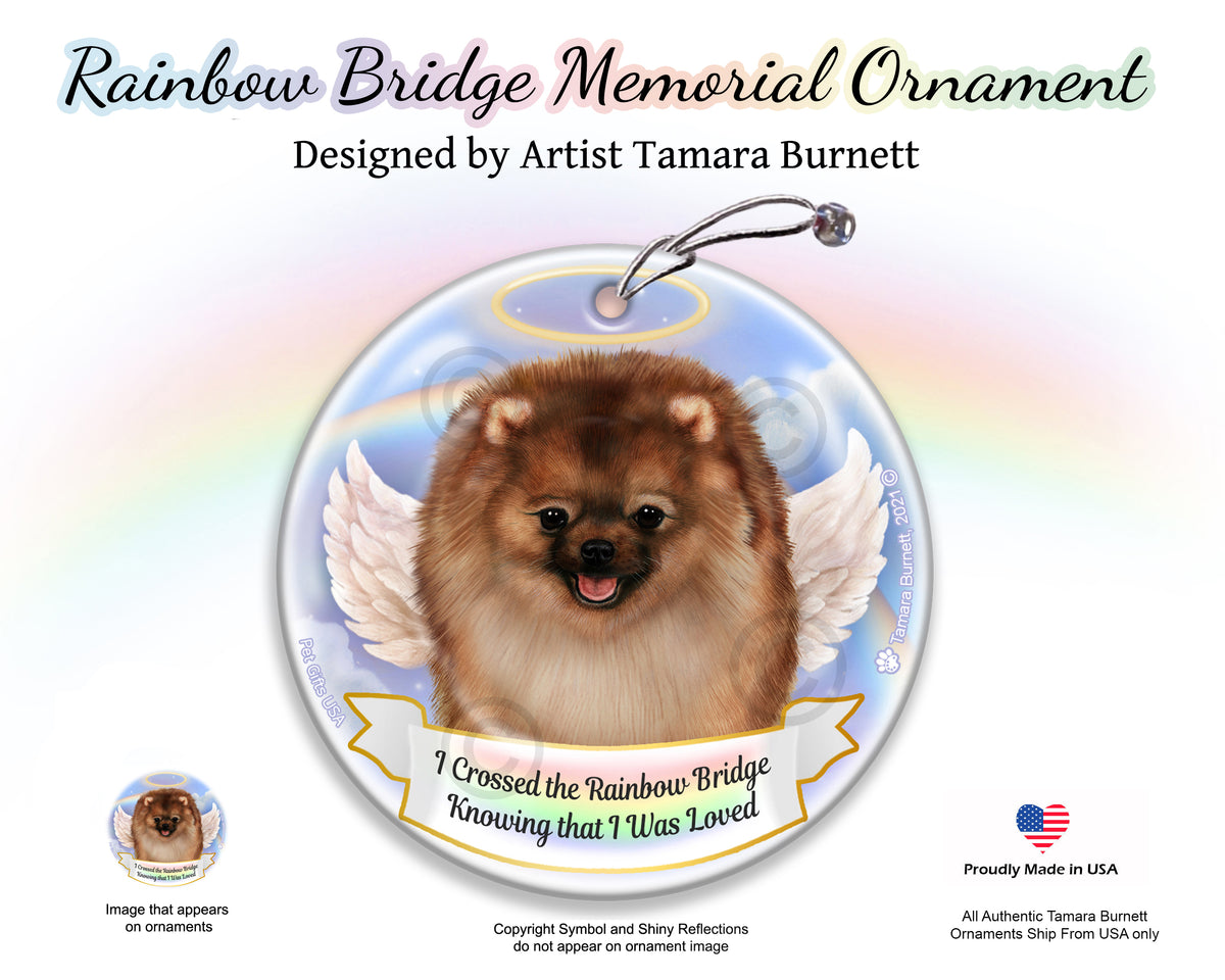 Pomeranian Rainbow Bridge Memorial Ornament