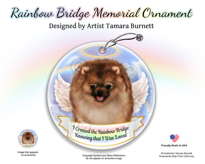 Pomeranian Rainbow Bridge Memorial Ornament