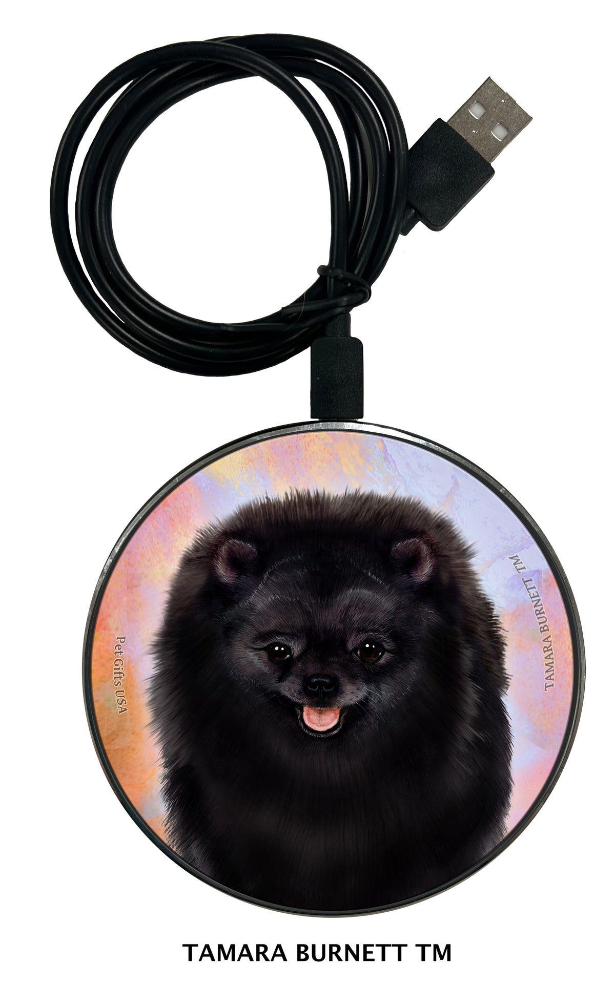 Pomeranian Black Zoomies Wireless Charger