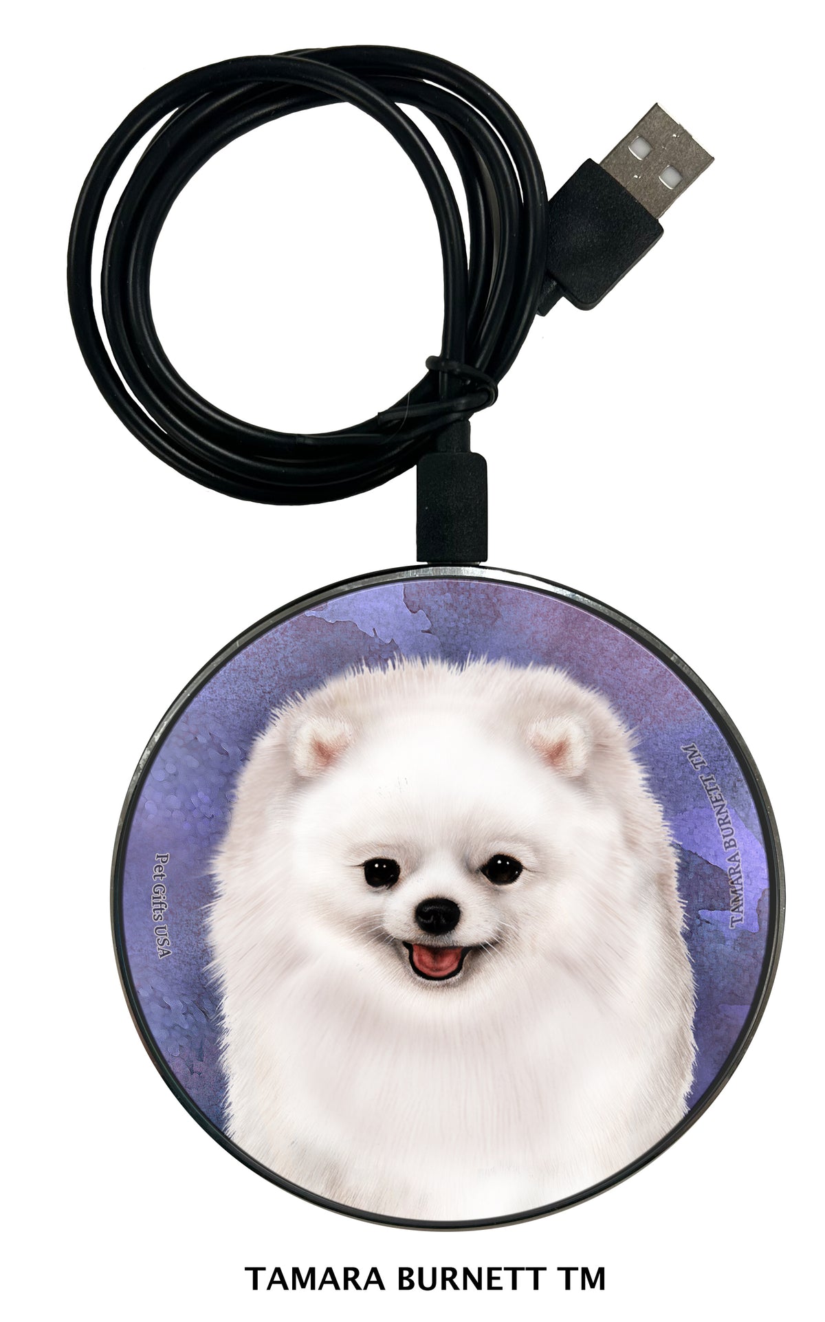 Pomeranian White Zoomies Wireless Charger