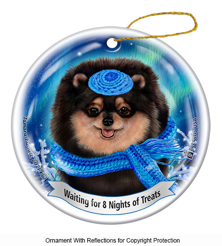 Pomeranian Black and Tan Ornament