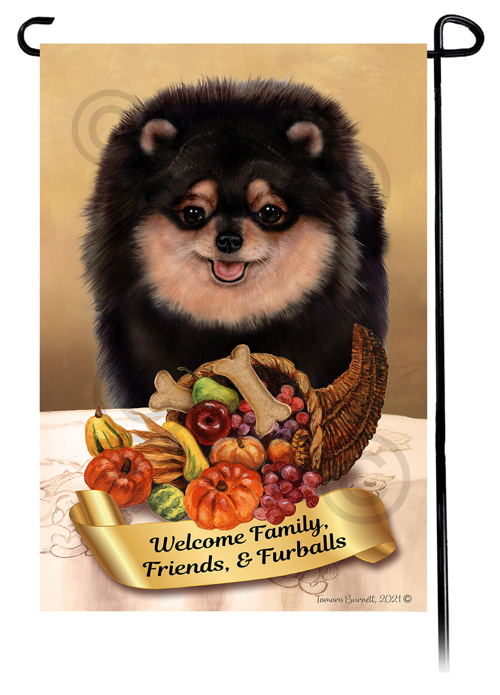 Pomeranian Thanksgiving - Garden Flag