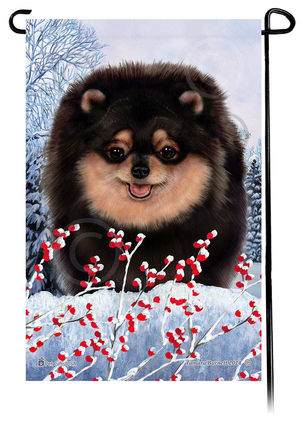 Pomeranian Winterberries - Garden Flag
