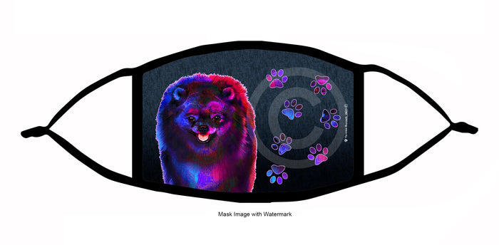 Pomeranian (Black) Face Mask