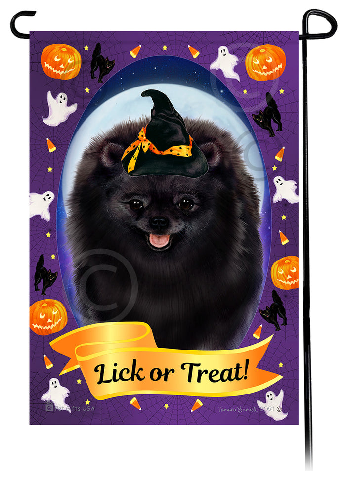 Pomeranian Halloween Howls Garden Flags