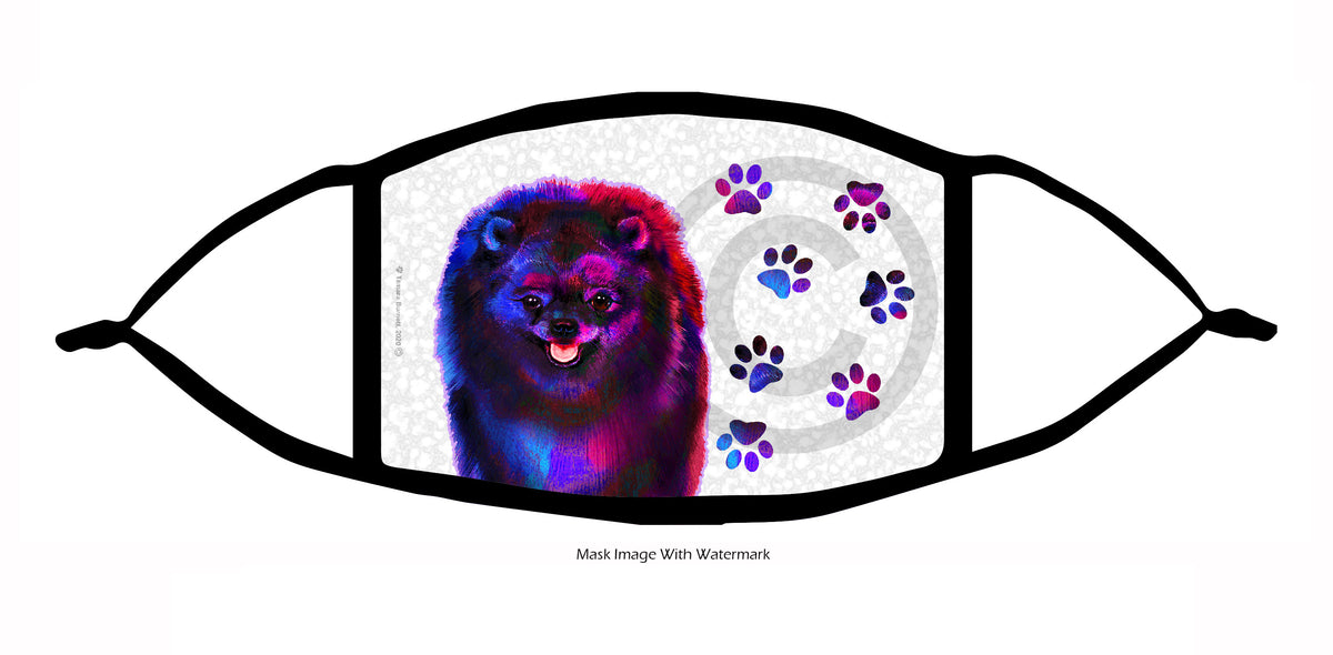 Pomeranian (Black) Face Mask