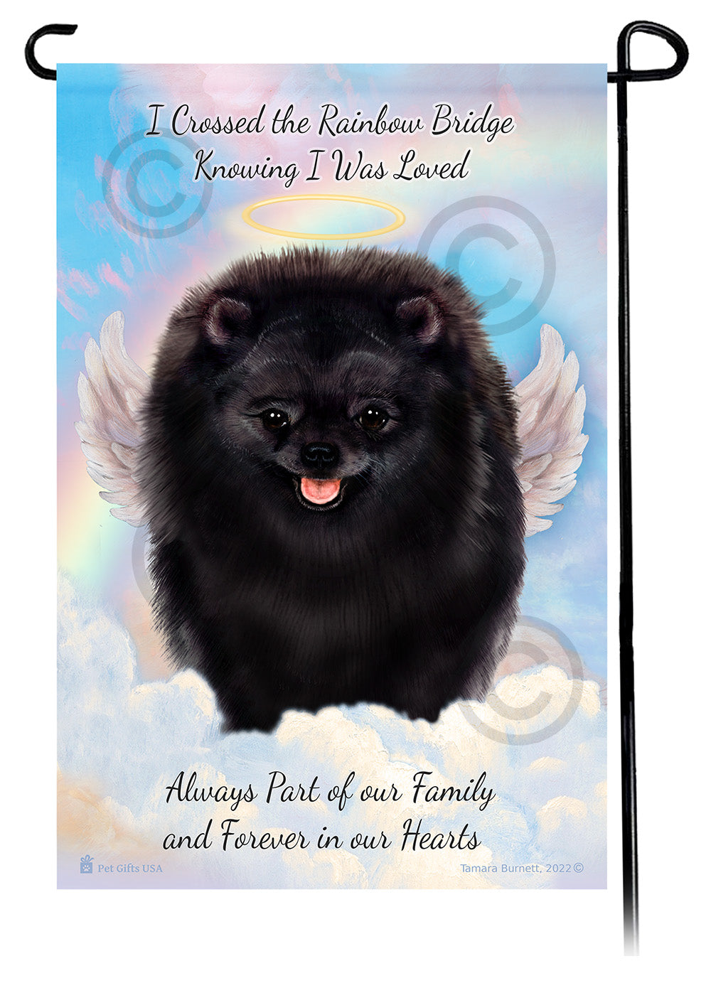 Pomeranian Memorial Garden Flags