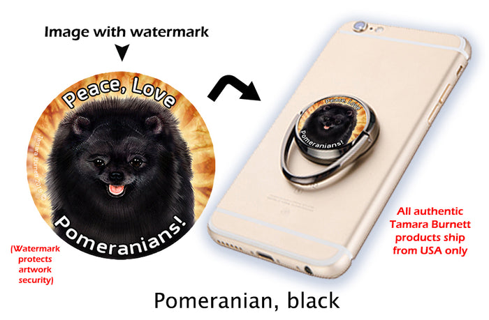 Pomeranian Black Phone Stand