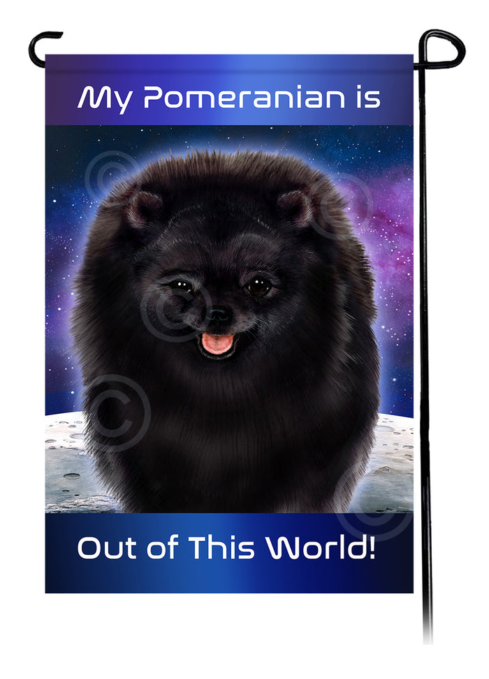 Pomeranian Out Of This World Garden Flags