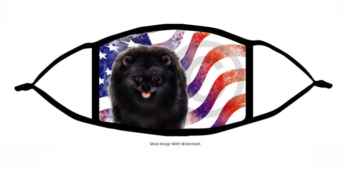 Pomeranian (Black) Face Mask