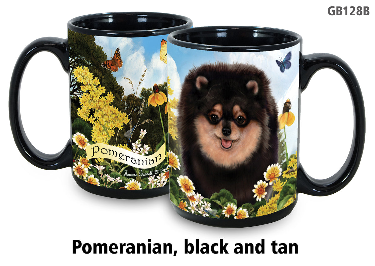 Pomeranian Black & Tan - Garden Party Fun Mug 15 oz
