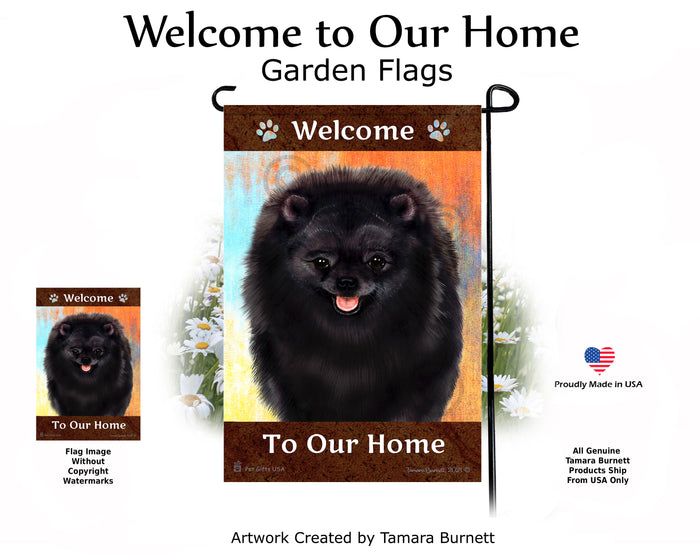 Pomeranian Welcome To Our Home Garden Flags