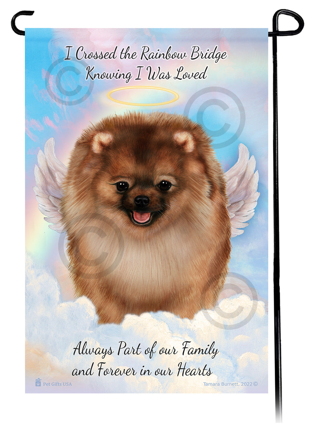 Pomeranian Memorial - Garden Flag