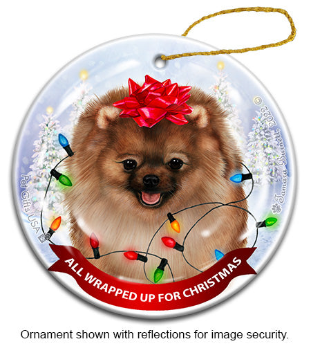 Pomeranian All Wrapped Up Ornament