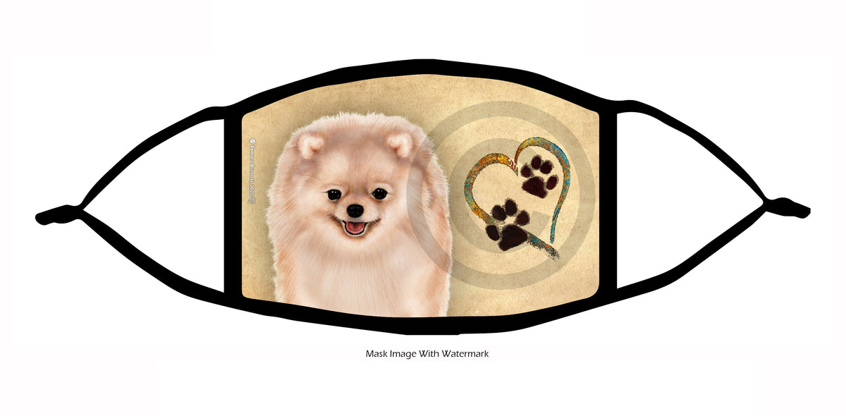 Pomeranian (Cream) Face Mask