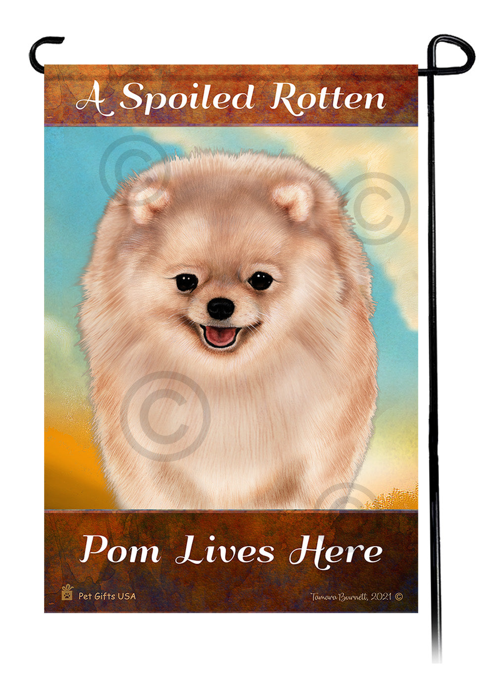 Pomeranian Spoiled Rotten - Garden Flag