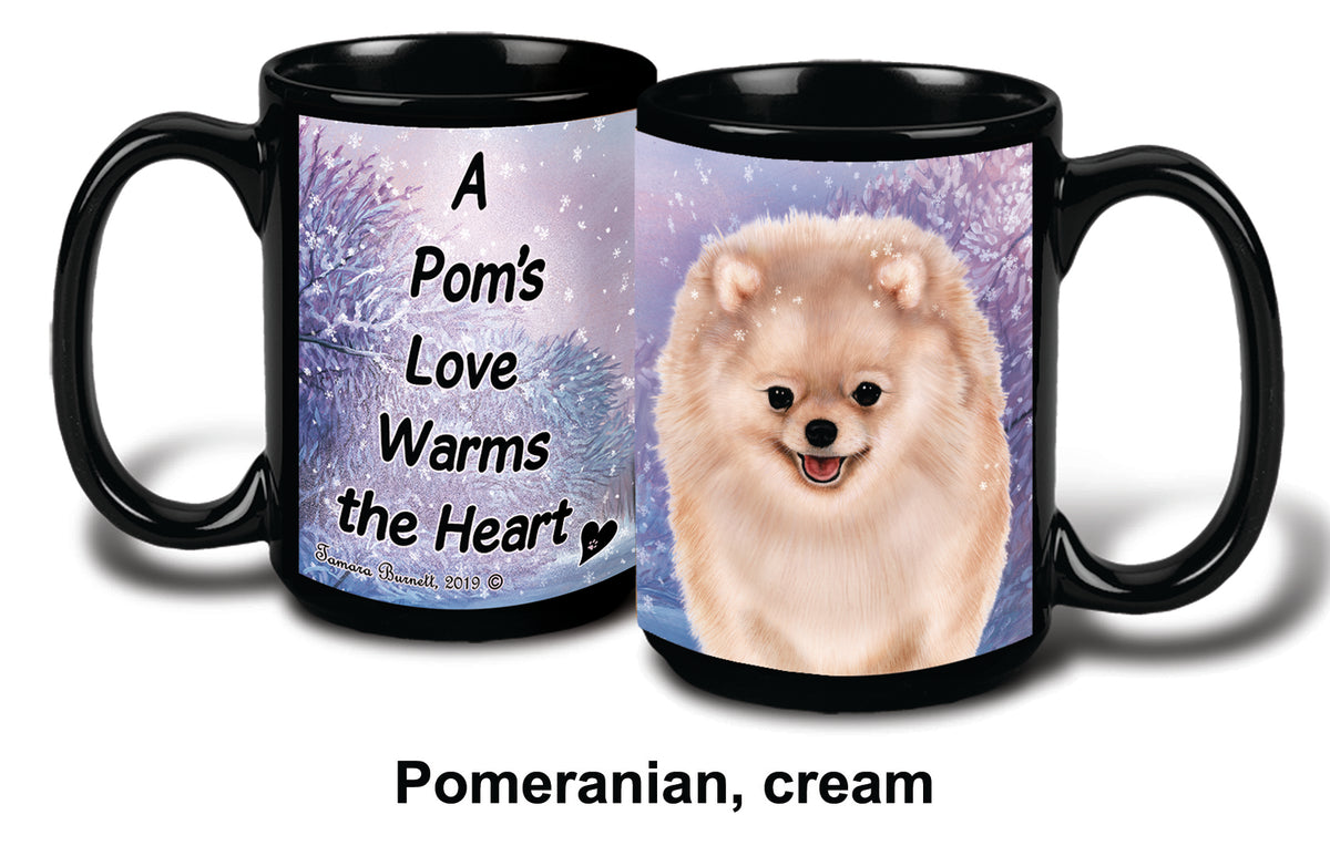 Pomeranian Cream Winter Mug 15 oz