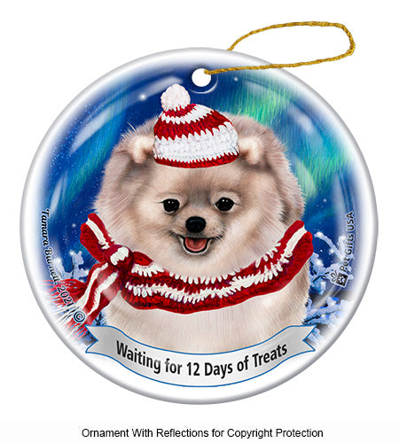 Pomeranian Silver Ornament