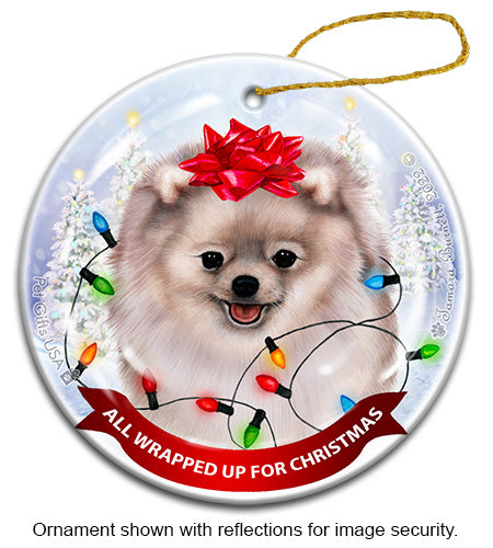 Pomeranian Silver Ornament