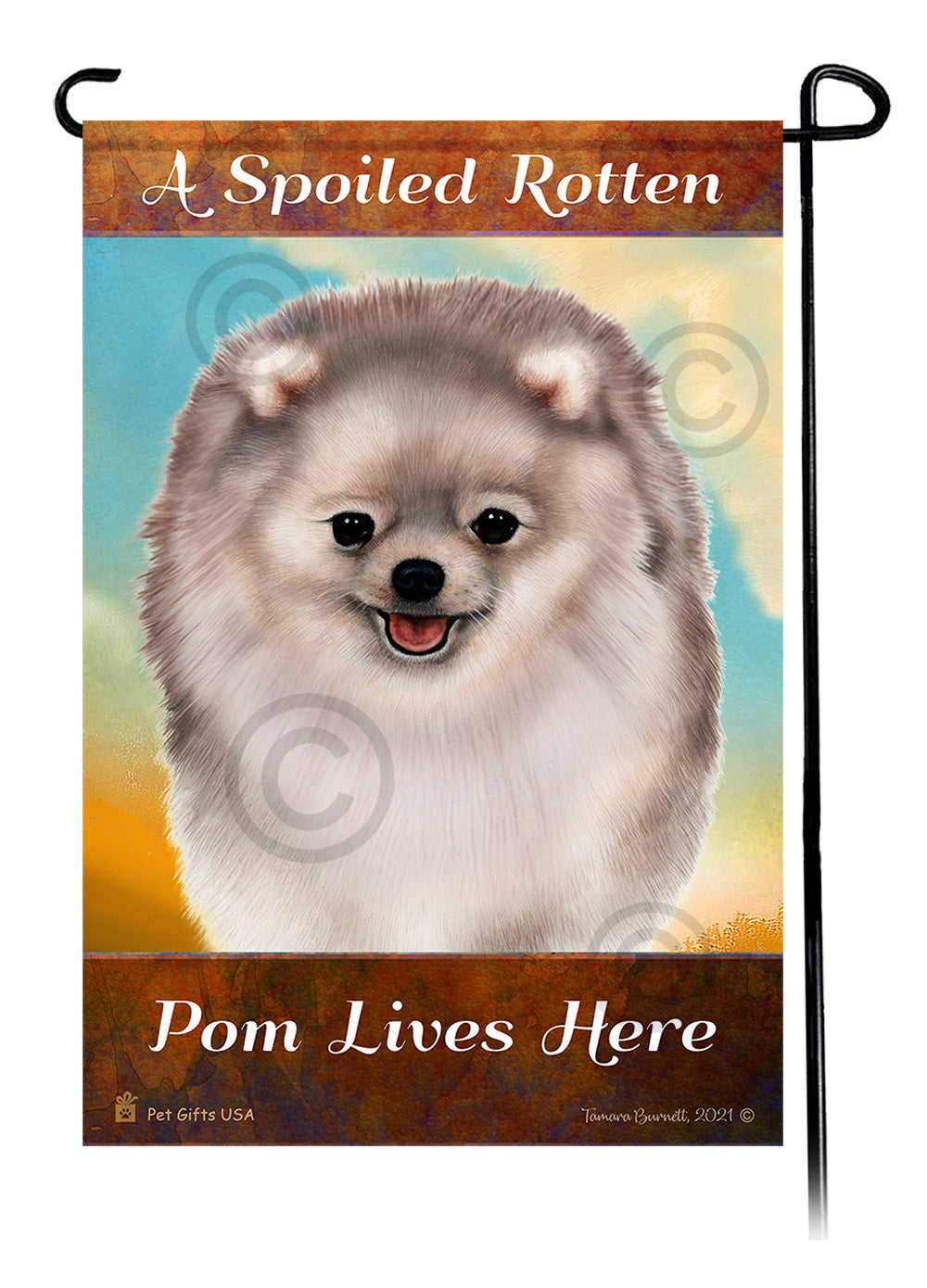 Pomeranian Spoiled Rotten - Garden Flag