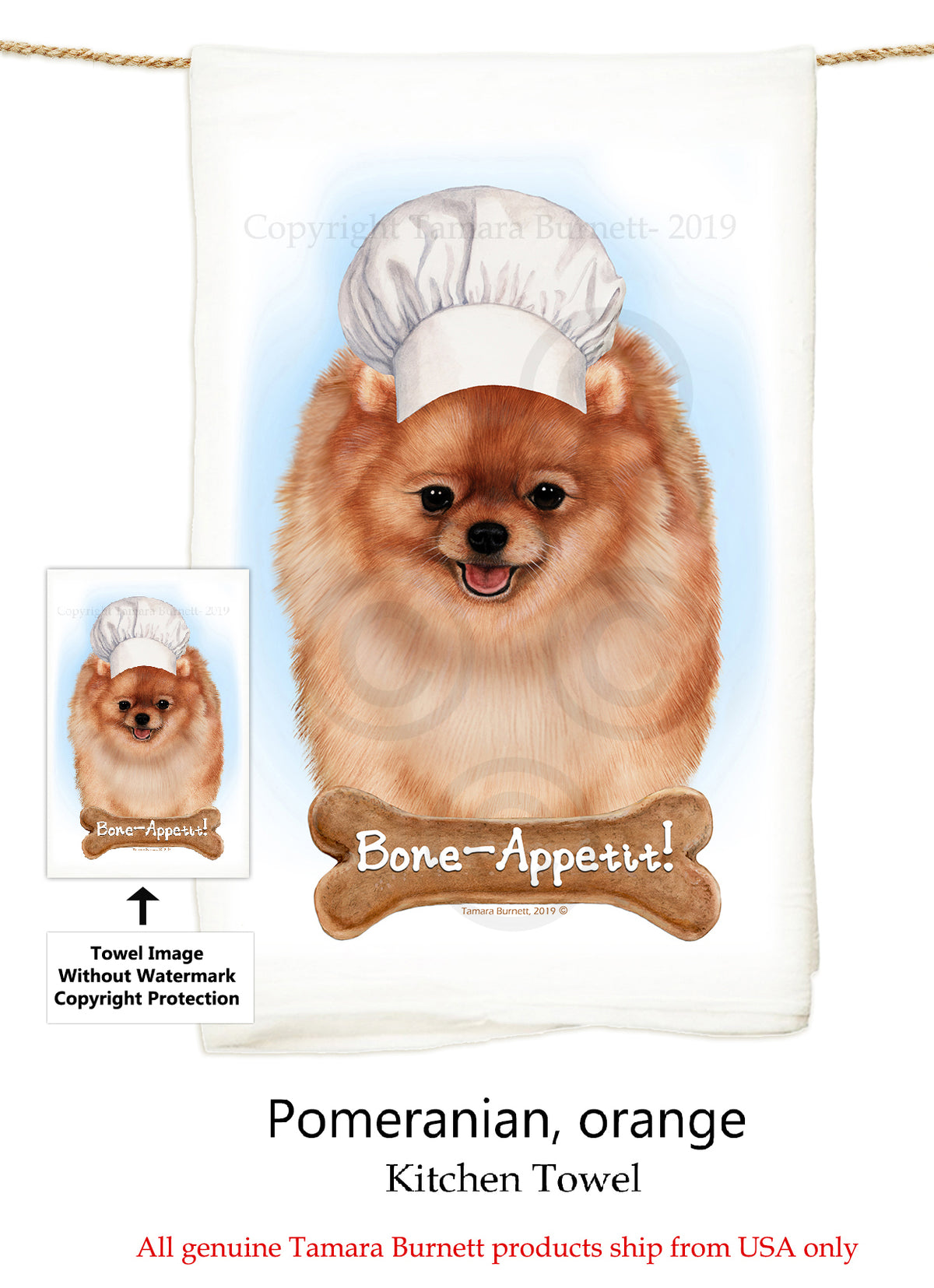 Pomeranian Flour Sack Towel